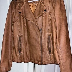 Max Studio Tan Leather Jacket